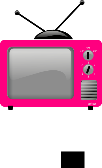 Pink Old Tv Clip Art At Clker - Old School Television Clip Art (360x592), Png Download