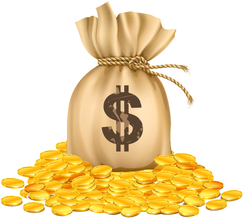 Cartoon Creative Purse Transparent Decorative - Sack Of Gold Png (1024x1024), Png Download