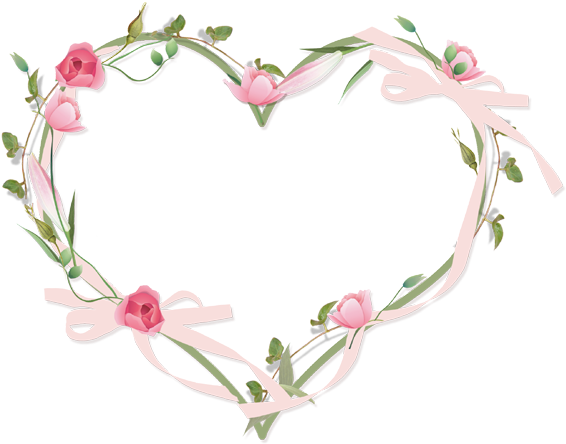 Png Transparent Image - Heart Flower Border (600x508), Png Download