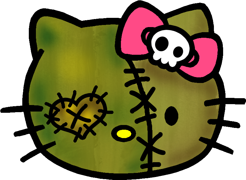 Hello Kitty Cute Zombie - Hello Kitty Background Galaxy (847x714), Png Download
