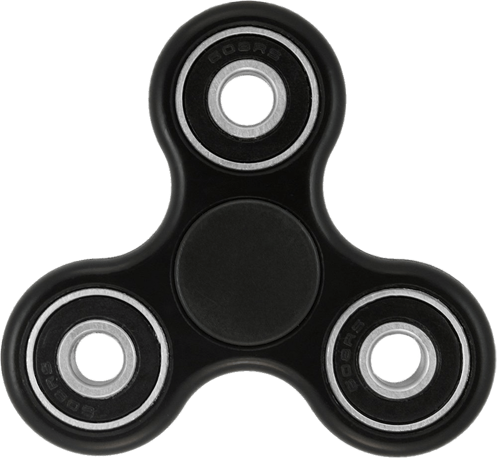 Black Fidget Spinner - Fidget Spinner Png (1000x1000), Png Download