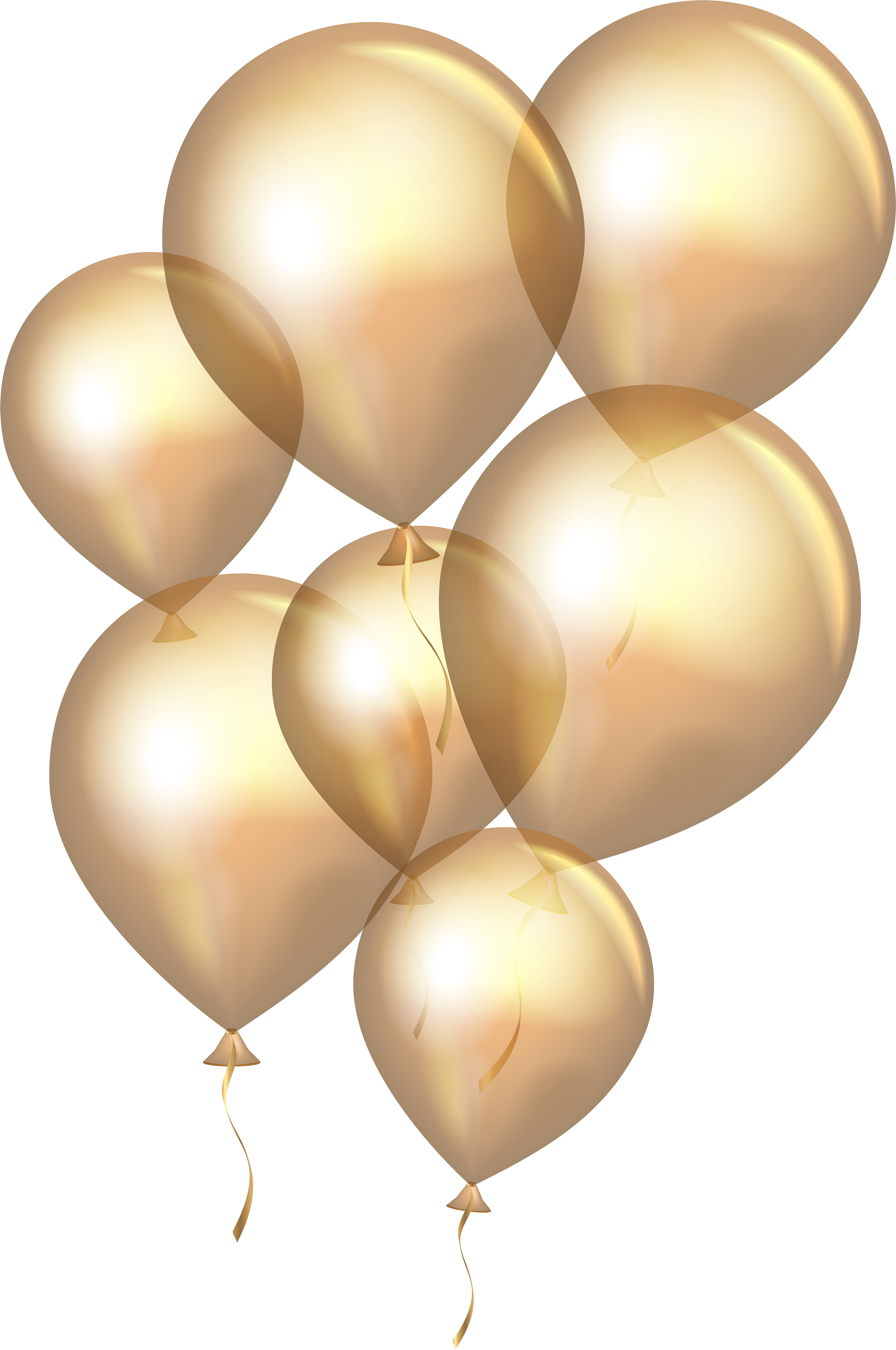 Transparent Gold Balloons Png Clip Art - Gold And Silver Balloons Png (398x600), Png Download