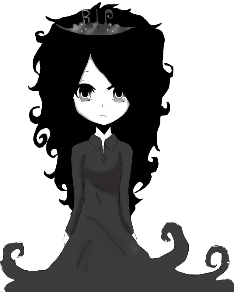 Ghost Girl Png Clipart Black And White Stock - Anime Ghost Girl Chibi (768x1009), Png Download