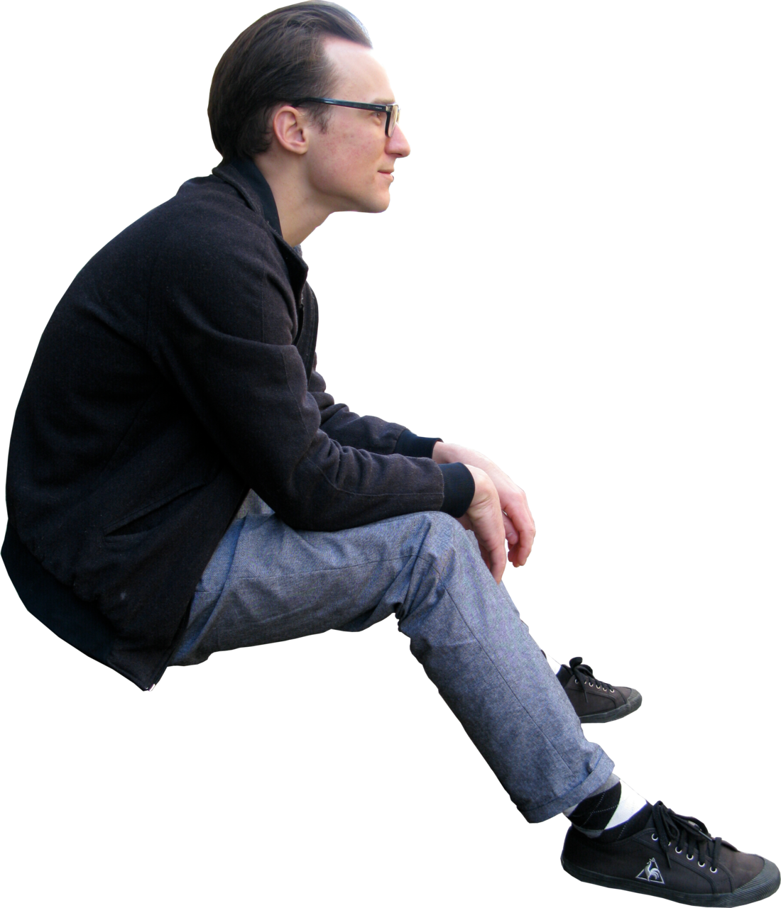 A Steadily Growing Cut Out People Collection Of Fantastic - People Sitting Png Winter (1032x1200), Png Download