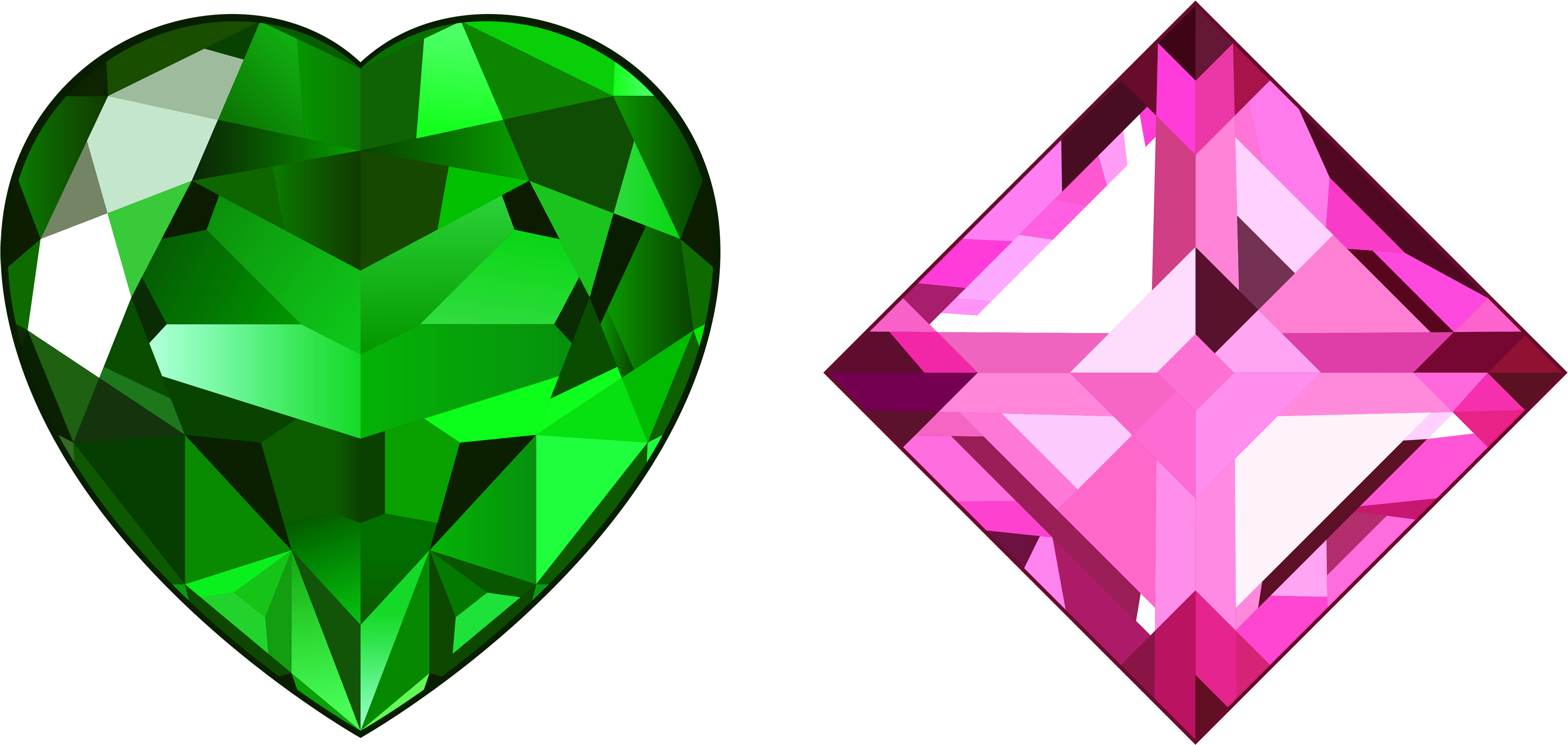 Transparent Green And Pink Diamonds Png Clipart - Diamonds Clipart Png (4488x2216), Png Download