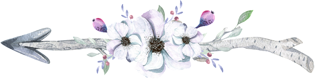This Graphics Is White Flower Arrow Watercolor Hand - Hübsche Watercolor-flieder-gruppe Lendenkissen (1024x260), Png Download