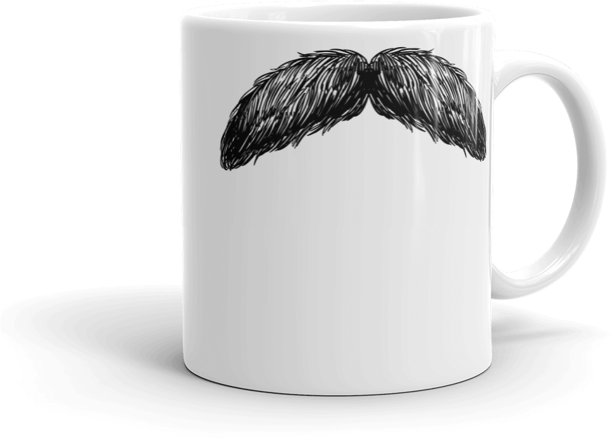 Mustache Mug Thick - Mug (1000x1000), Png Download