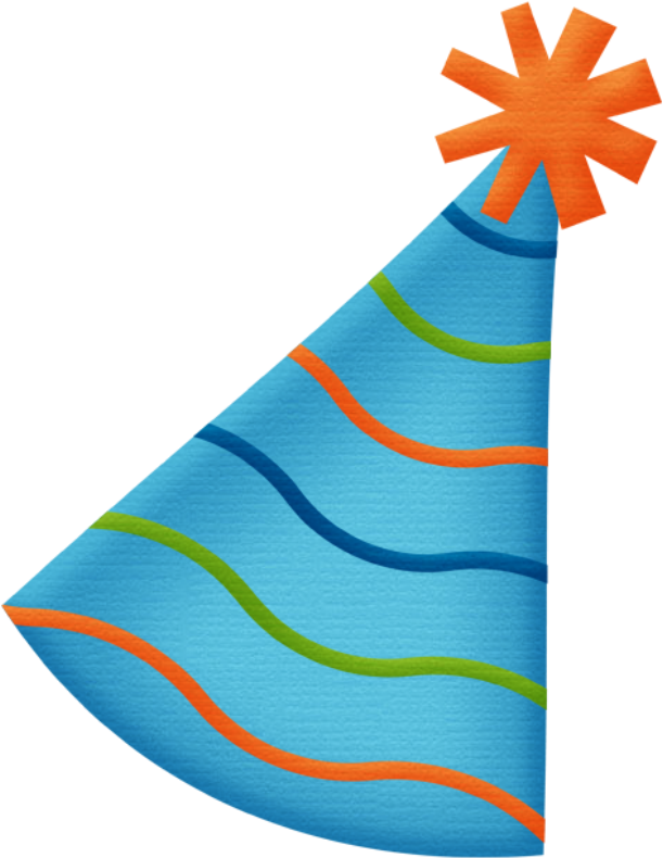 Aw Circus Party Hat - Blue Party Hat Png (388x500), Png Download