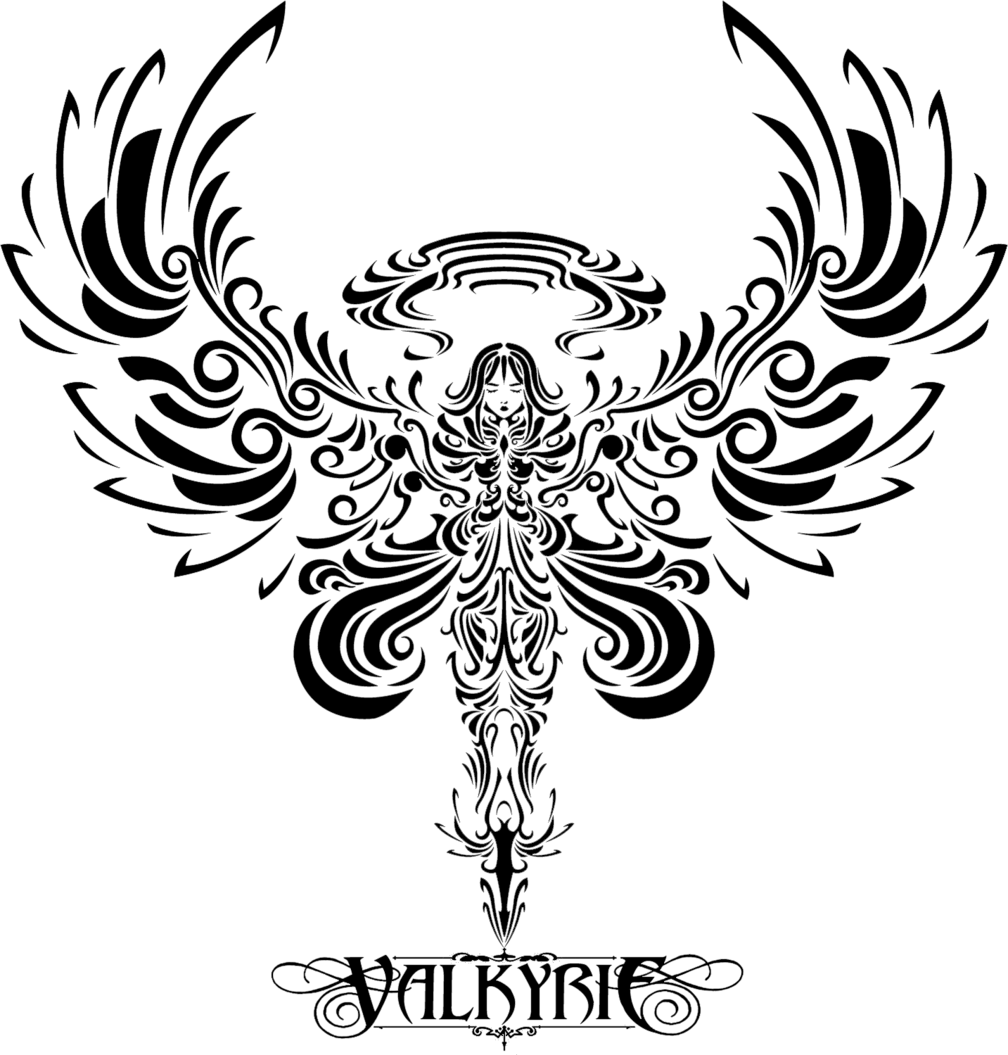 Freeuse B Caa D C A Ca Eca - Tatuagem De Anjo Tribal (1433x1499), Png Download