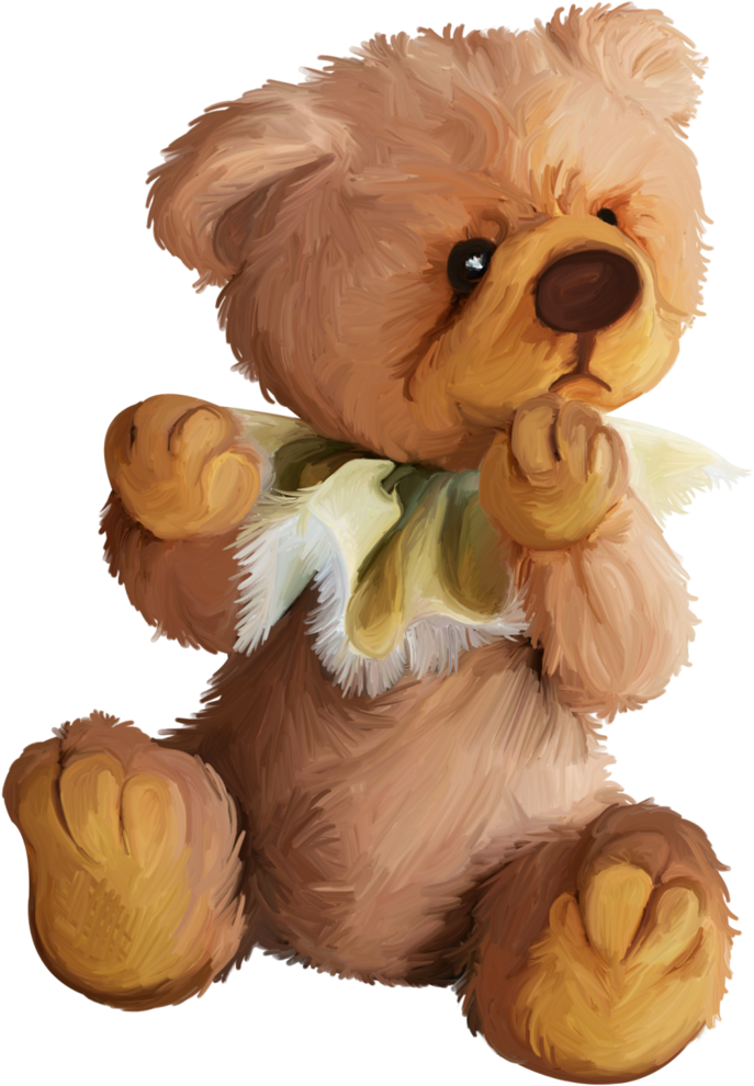 Fabric Paintingteddy Bearspapowood - Tube Png Ours Peluche (707x1024), Png Download
