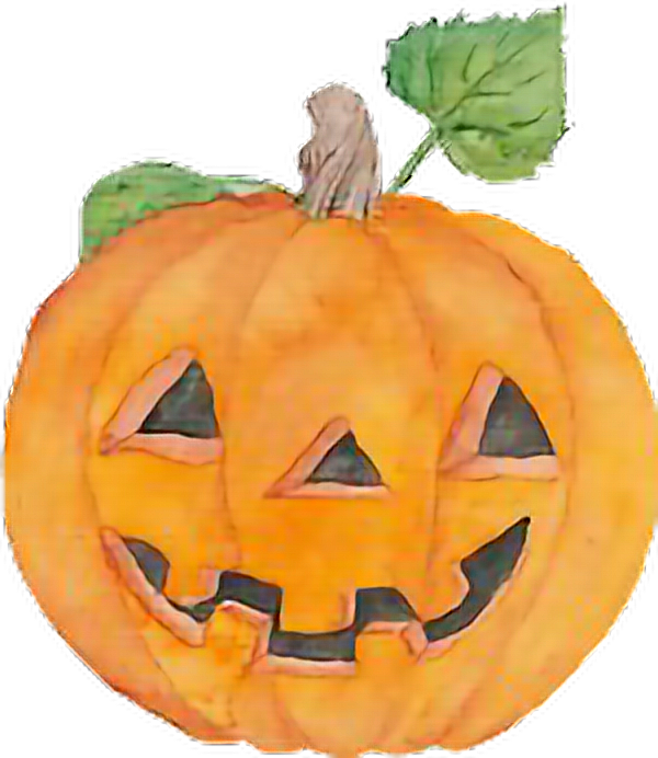 Beautiful Watercolor Jackolantern Pumpkin Halloween - Jack-o'-lantern (600x692), Png Download