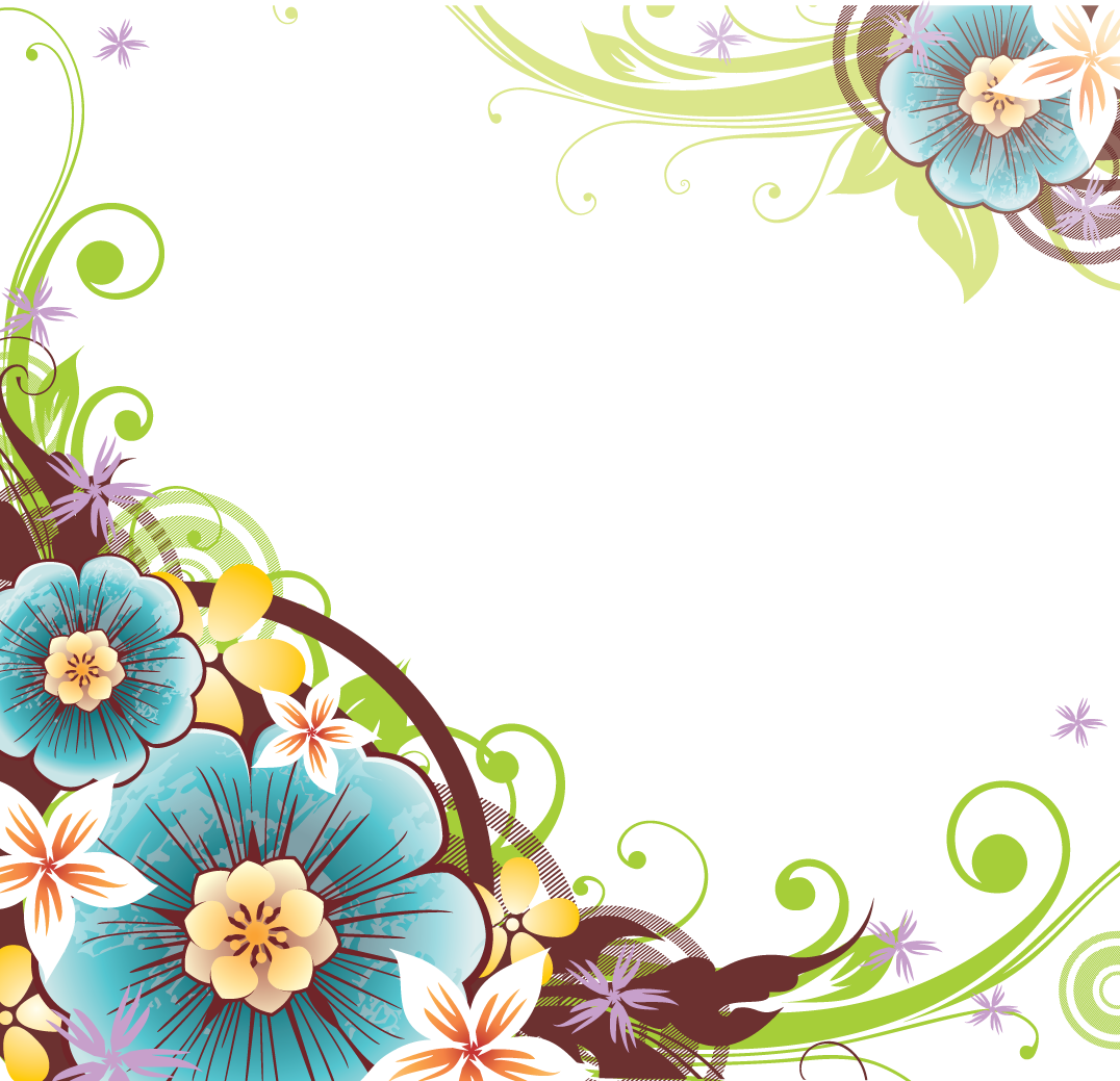 Flower Vector Border Png (1076x1039), Png Download