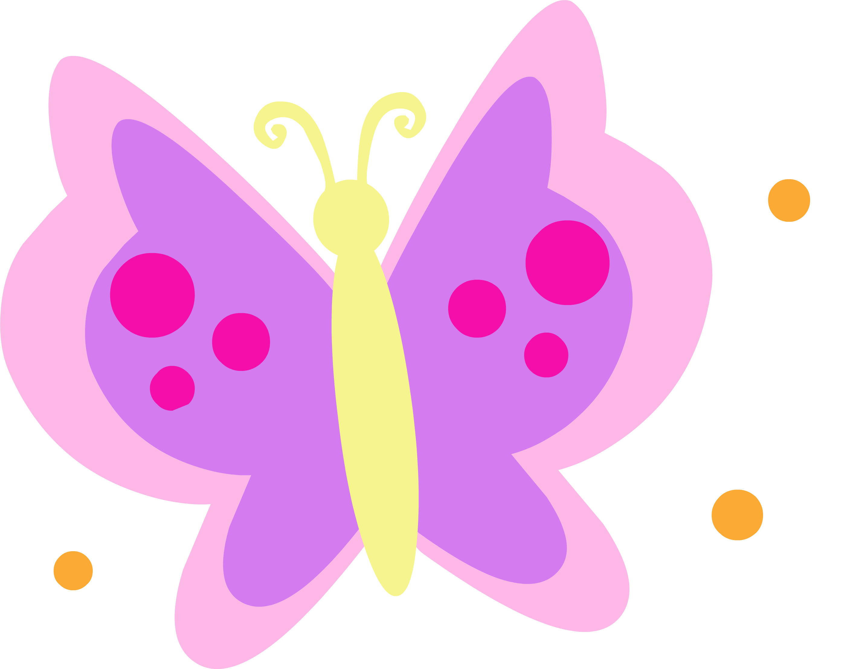 Aip Cm Butterfly - Cute Butterfly Vector Png (2867x2215), Png Download