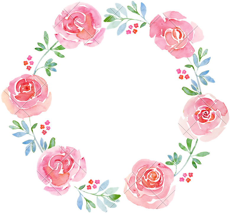 Watercolor Wreath Png - Watercolor Flower Wreath Png (800x760), Png Download