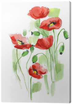 Red Watercolor Flowers With Frame Graph Journal: Red (400x400), Png Download