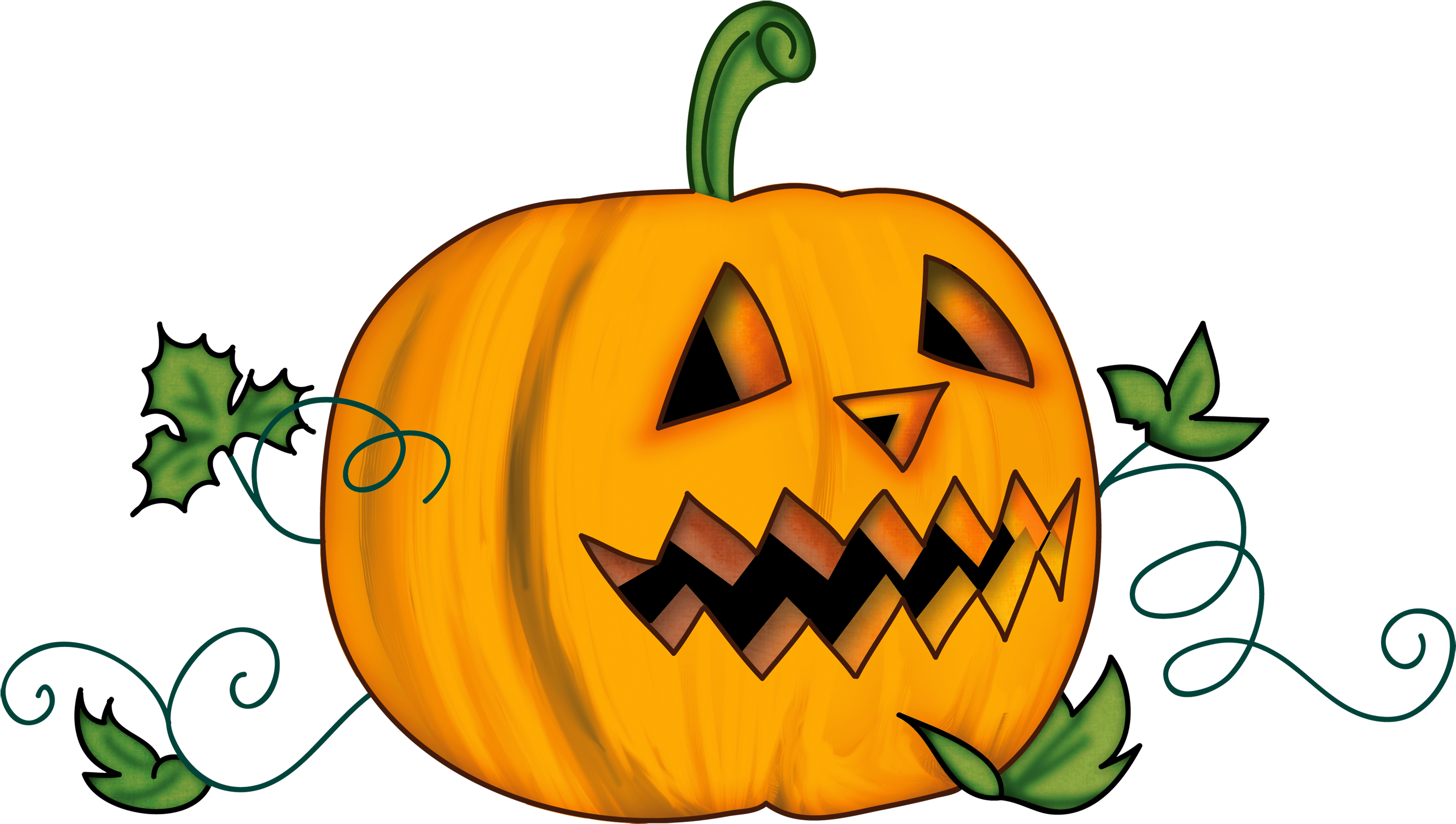 Clip Arts Related To - Pumpkin Halloween Clip Art (3000x1706), Png Download