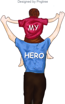 Father's Day Father And His Child, Happy Father's Day, - Png Super Heroe Papa (360x360), Png Download