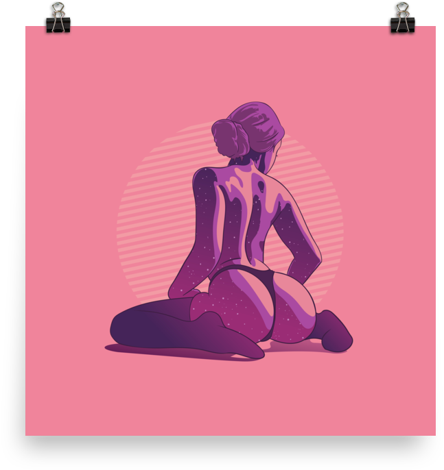 Printed Watercolour Hot Girl Poster Of Sexy Woman In - Sitting (1000x1000), Png Download