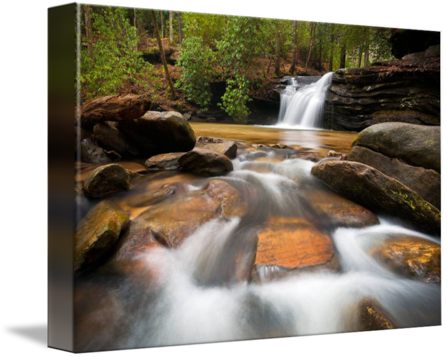 Blue Drawing Waterfall Image Transparent Stock - Blue Ridge Mountain Waterfall (650x520), Png Download