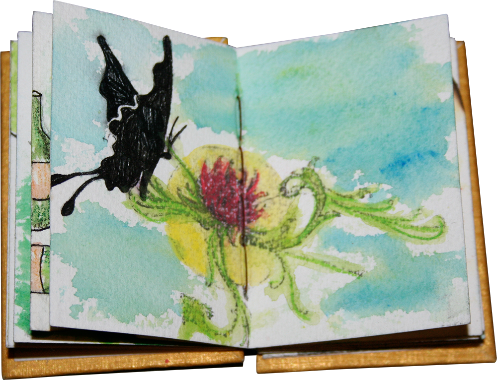 Description A Small , Hand Illustrated, Coptic Bound - Painting (1000x766), Png Download