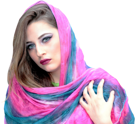 Young Beautiful Muslim Woman Png Image - Download All Girl Png (500x440), Png Download