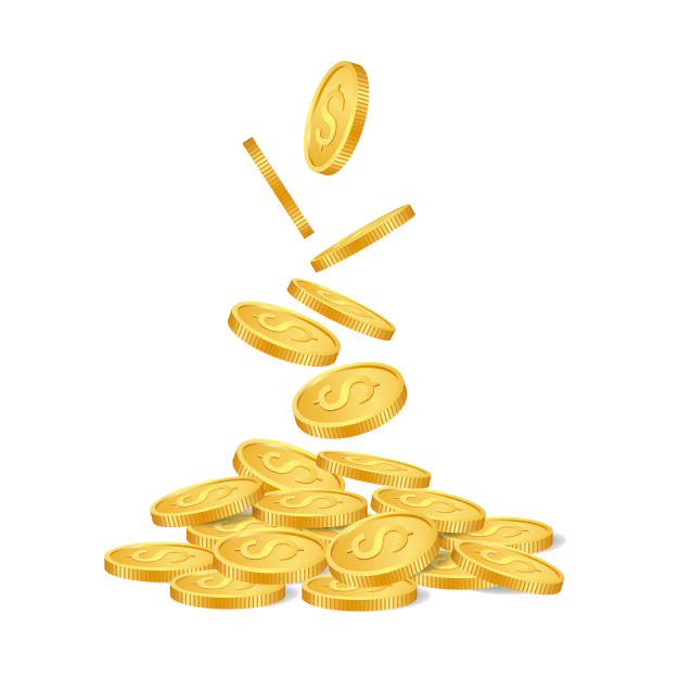 Png Photo Mart - Falling Coins Background (626x626), Png Download