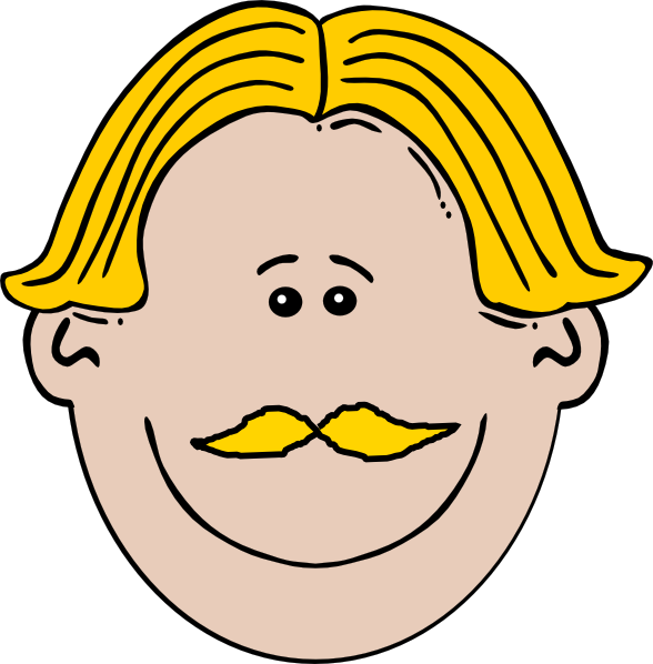 How To Set Use Blond Man With Mustache Clipart (588x598), Png Download