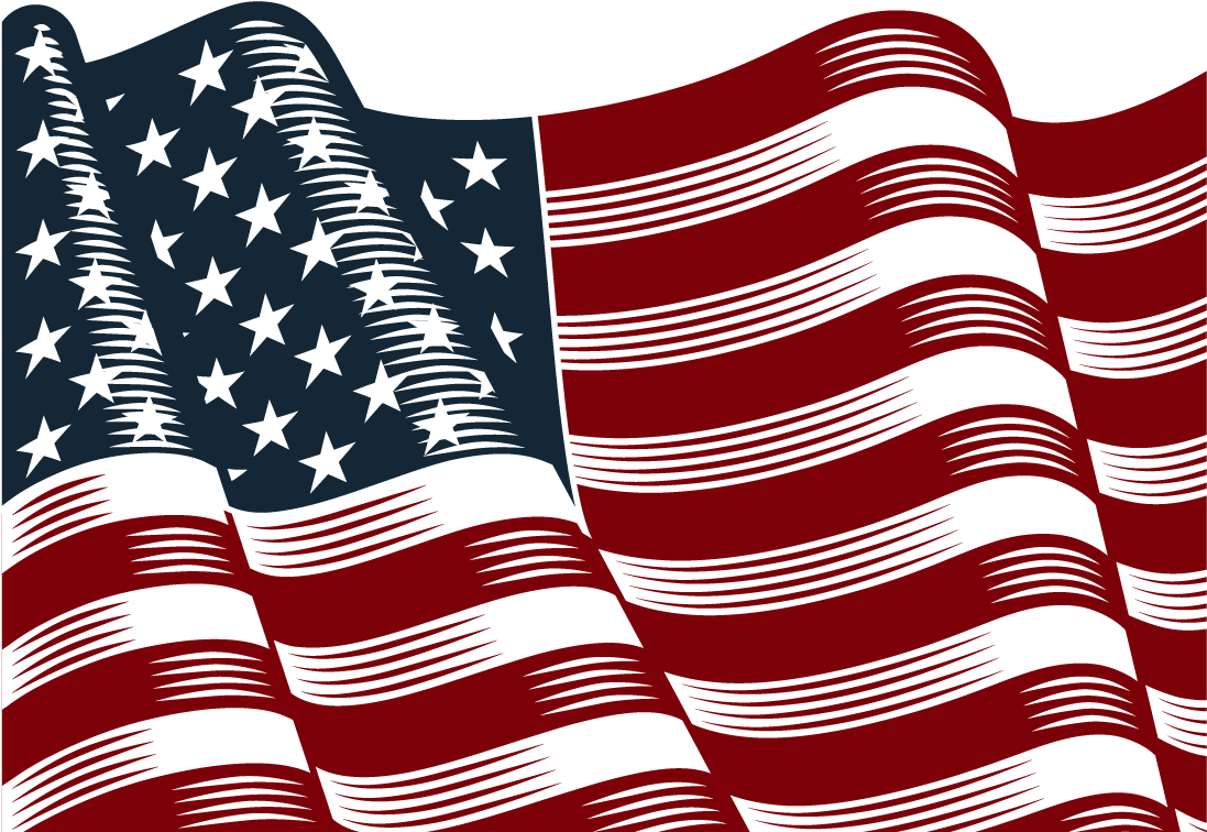 Png American Flag - Bandeira Dos Eua Desenho (1250x872), Png Download