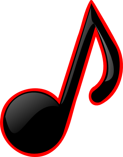 How To Set Use Black/red Music Note Svg Vector (468x594), Png Download