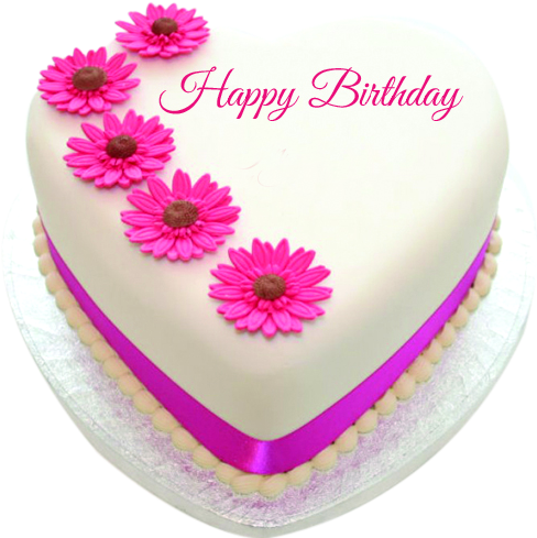 Heart Shape Happy Birthday Cake - Happy Birthday My Lovely Sister Cake (576x576), Png Download