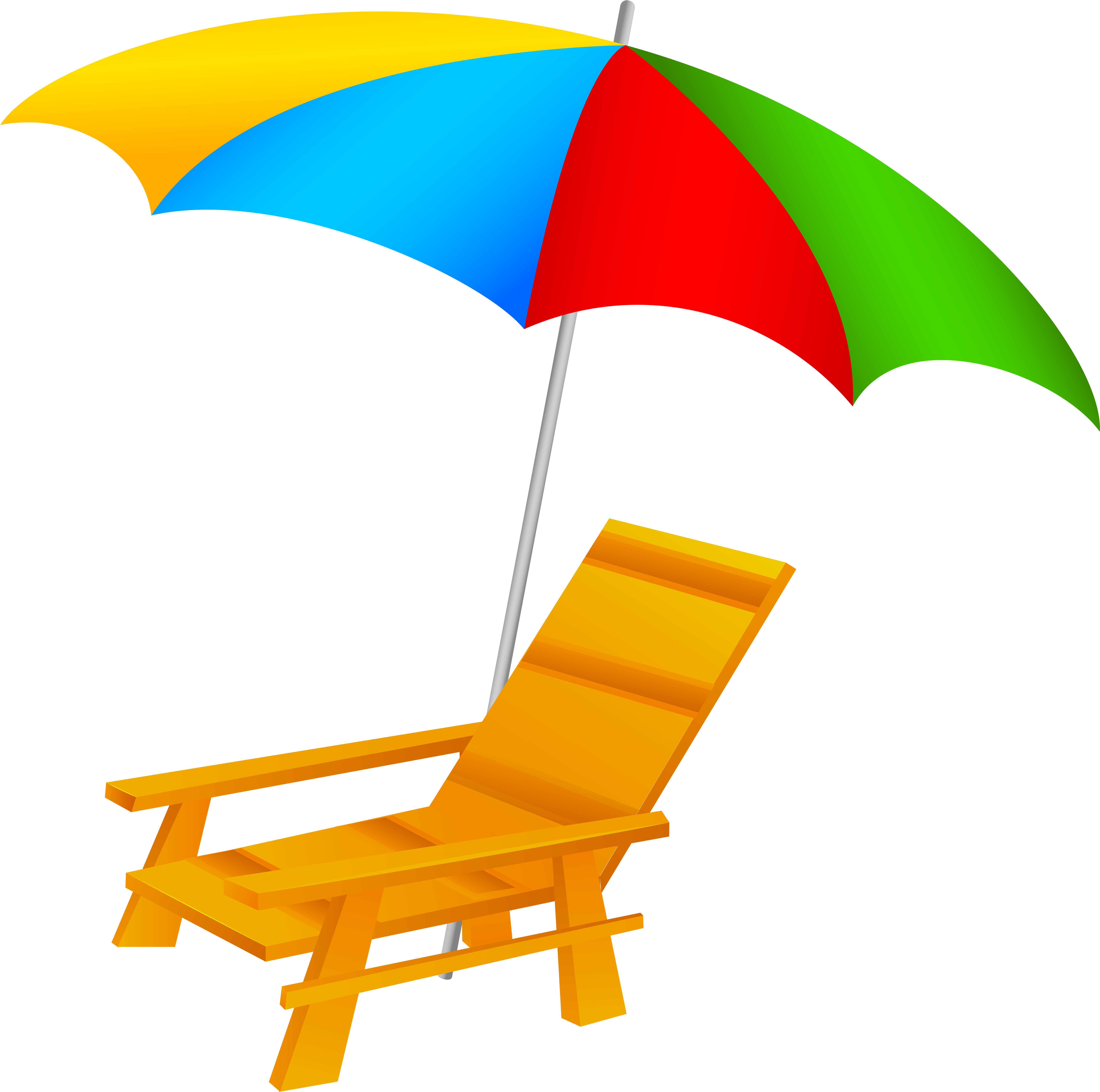 Beach Umbrella And Chair Png Clip Art - Beach Umbrella And Chair Clip Art (6000x5958), Png Download