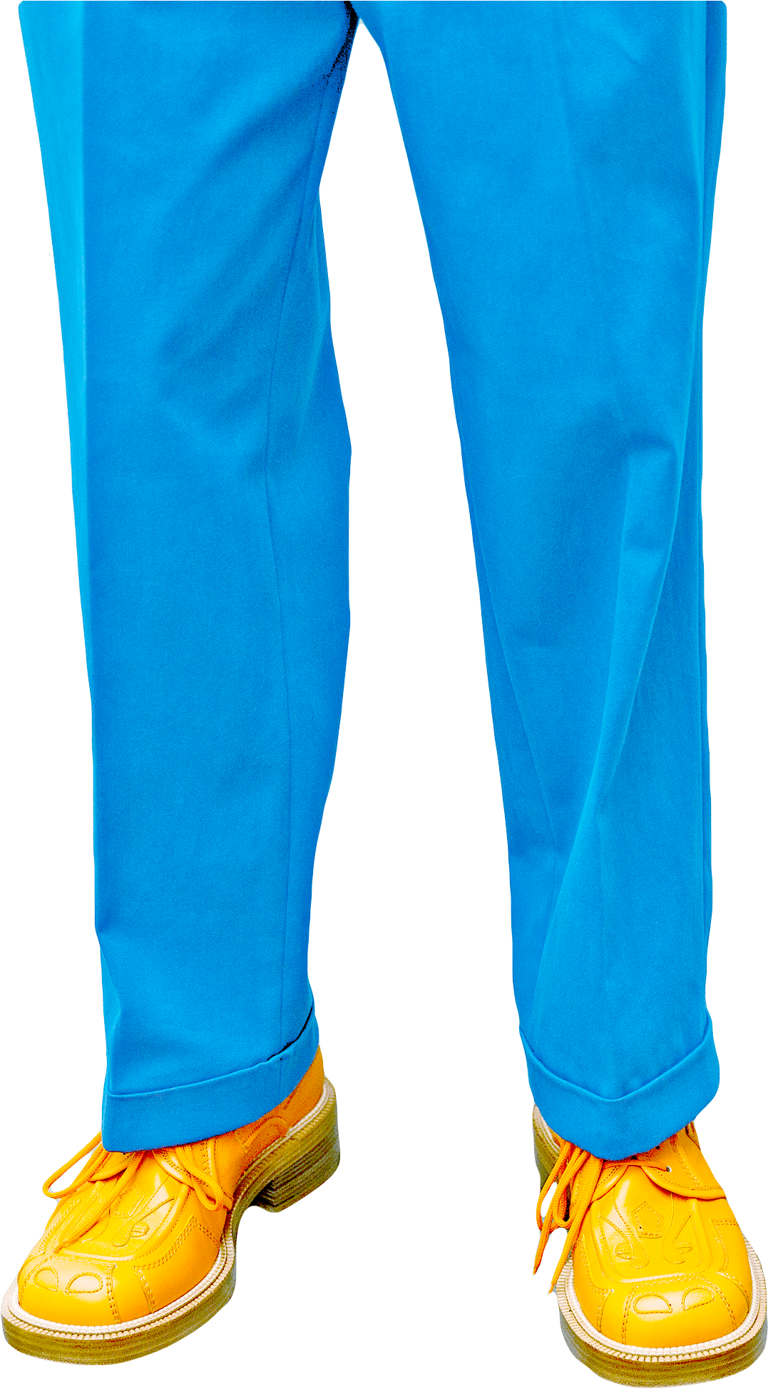Blue Trousers And Yellow Shoes - Pants And Shoes Png (3200x2133), Png Download