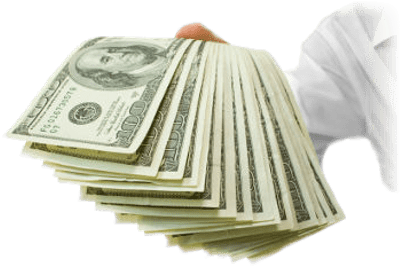 Man Holding Cash - Wads Of Dollar Bills (400x400), Png Download