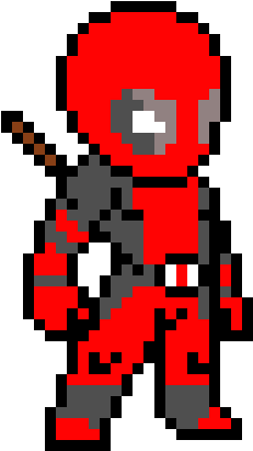 Deadpool Finished - Deadpool Pixel Art (520x610), Png Download