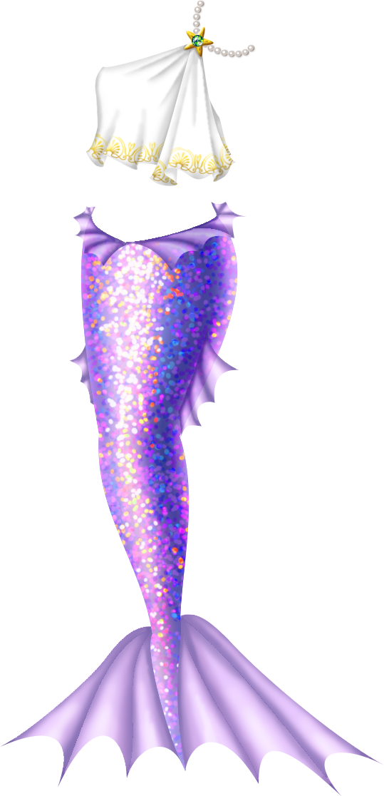 A Bluish-lavender Mermaid Tail With Lighter, Warmer - Doll (539x1116), Png Download