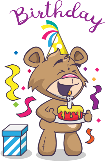 Birthday Card With Cute Bear And Gift, Birthday, Bear, - การ์ด วัน เกิด น่า รัก ๆ ธง น่า รัก (640x640), Png Download