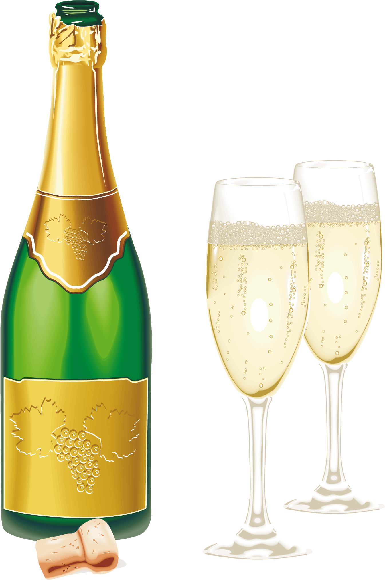 Gifs, Tubes De Ano Novo - Champagne And Glasses Png (1506x2190), Png Download