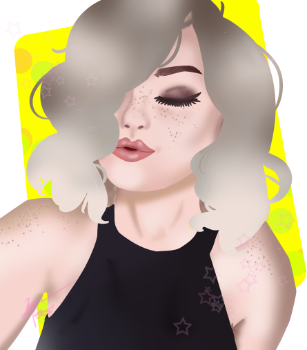 Doodles - Girl (445x507), Png Download