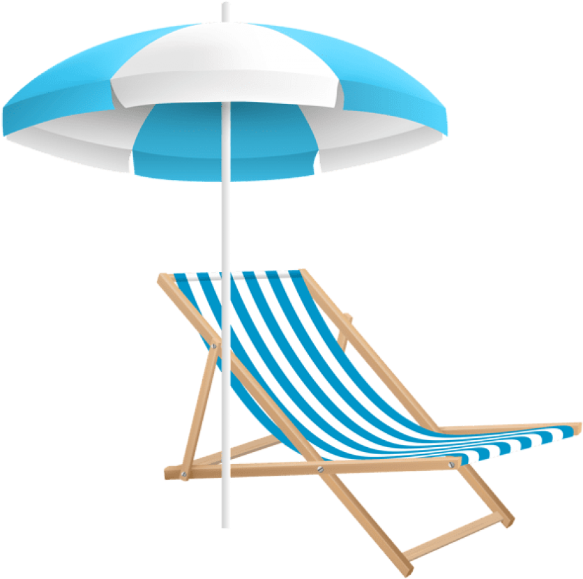Beach Chairs With Umbrella - Beach Chair And Umbrella Clip Art (600x596), Png Download