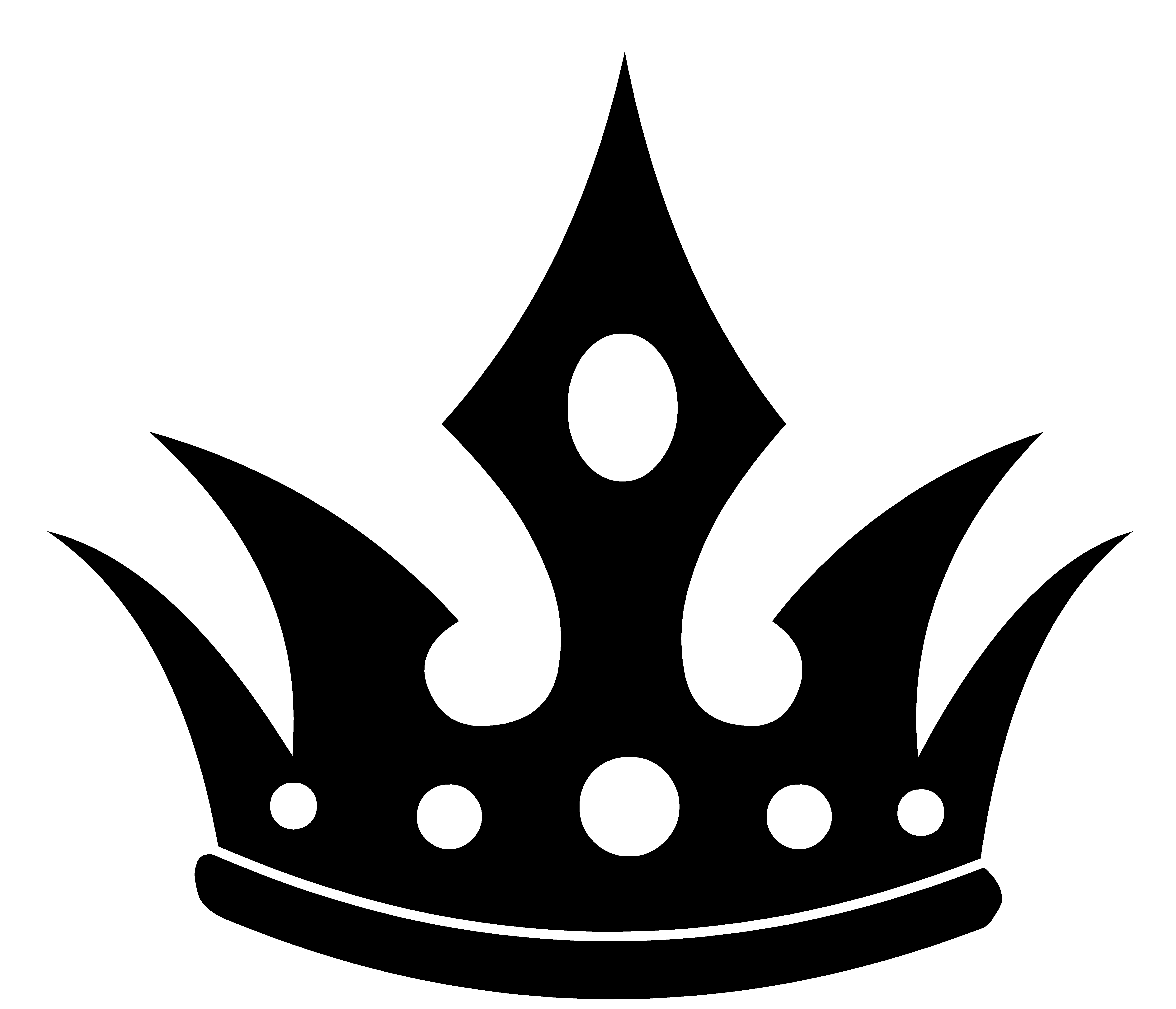 Pointed Black Crown Silhouette - King Crown Png Vector (6130x5260), Png Download