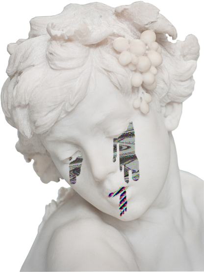 Shop From Unique Angel Stickers On Redbubble - Vaporwave Statue Png (426x640), Png Download