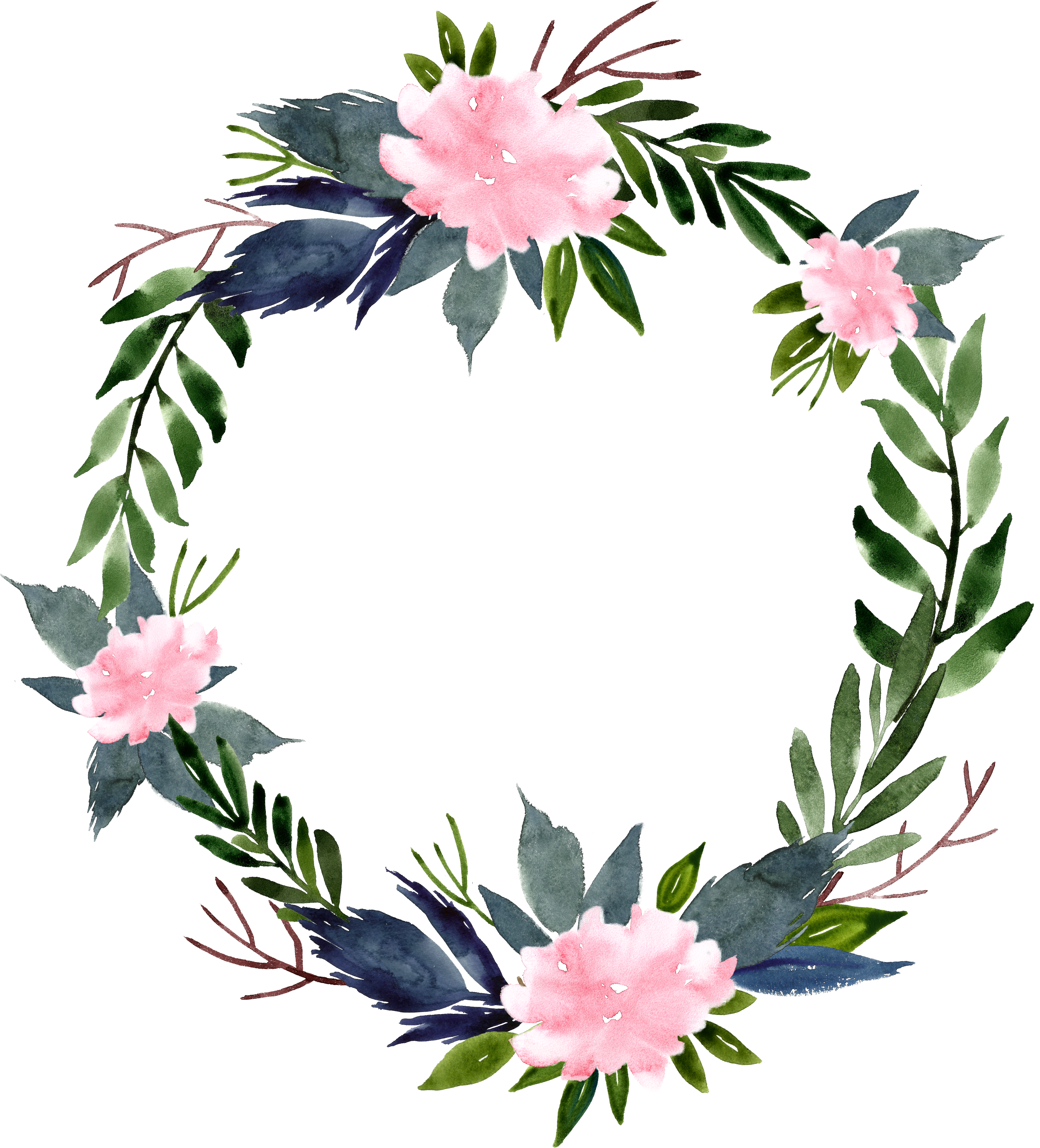 Clip Black And White Stock Flower Wreath Clip Art Ring (2893x3202), Png Download