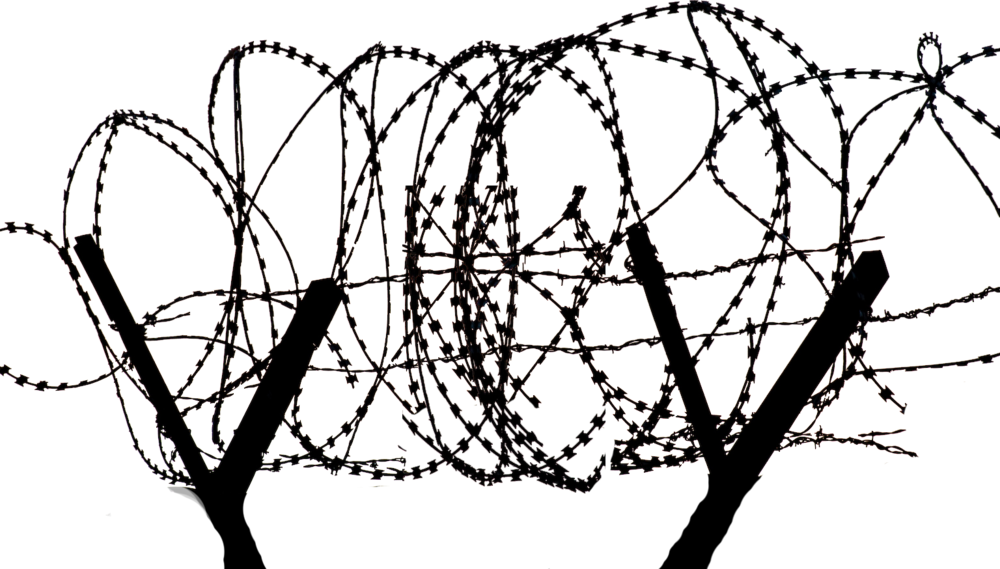 Barbed Wire Barbed Tape Concertina Wire - Razor Wire Png Transparent (1000x569), Png Download