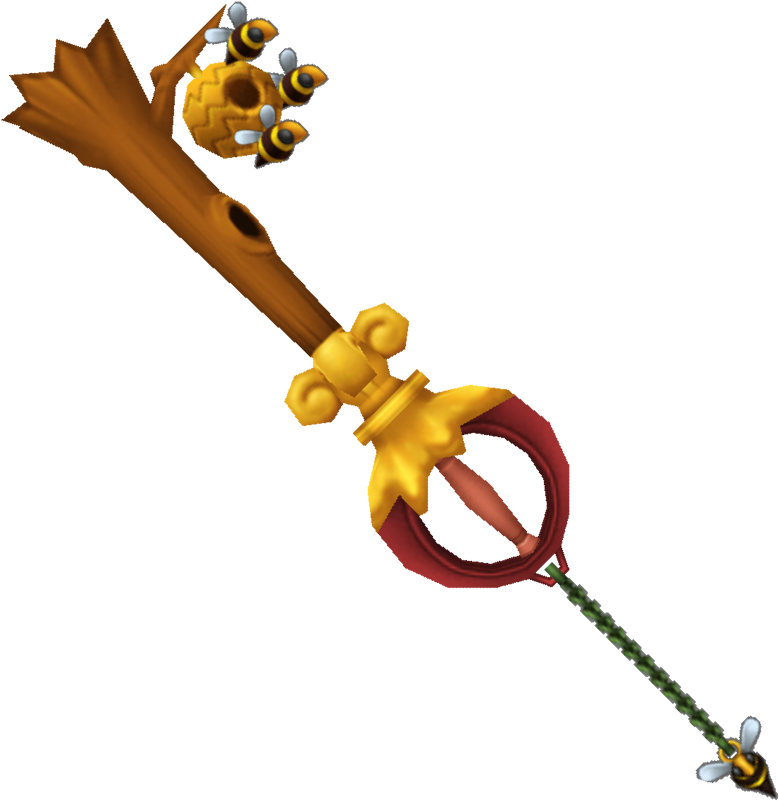 Gold Sword - Http - //images - Wikia - Com/kingdomhearts/i - Kingdom Hearts 2 Winnie The Pooh Keyblade (840x840), Png Download