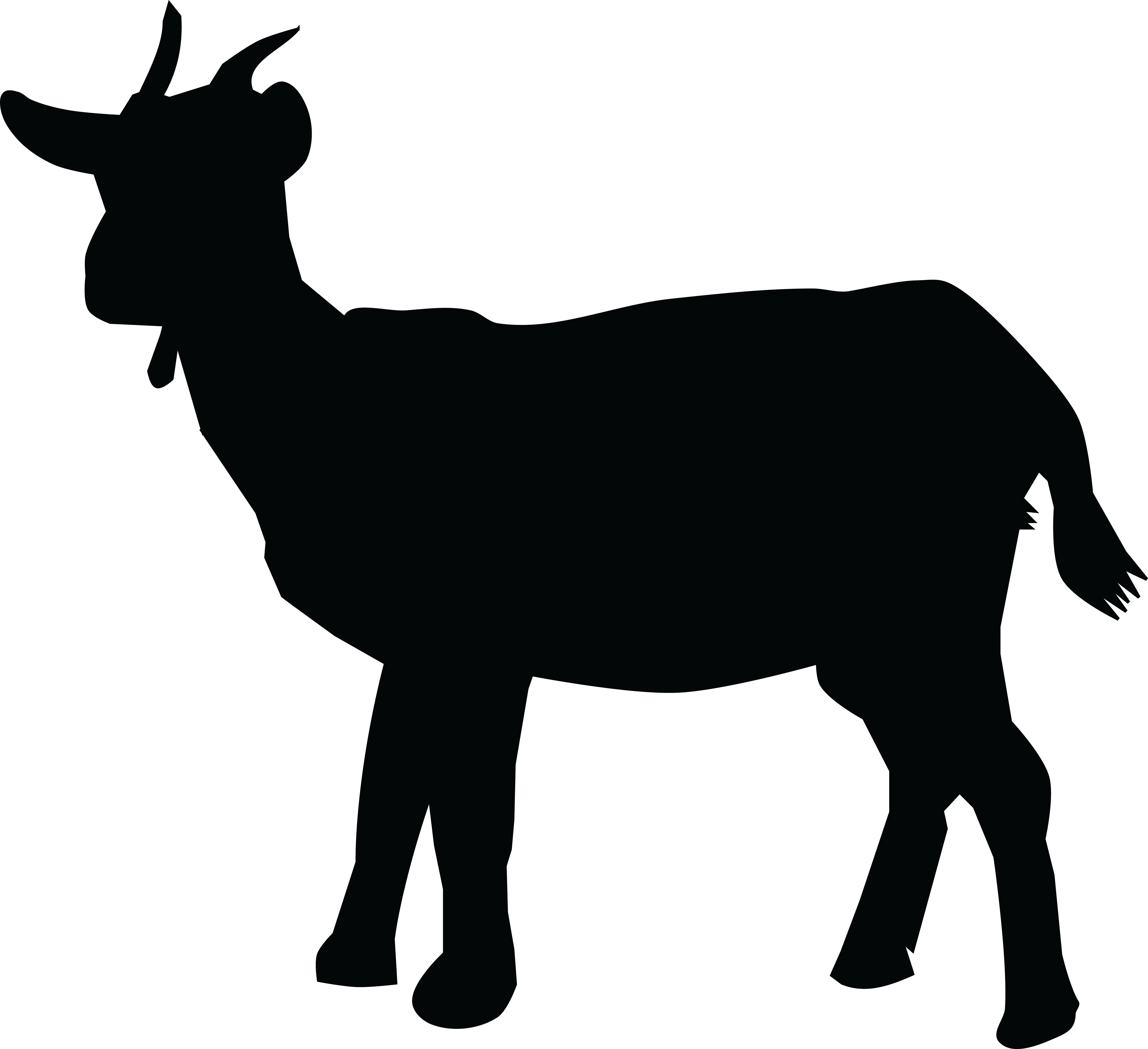 Bull Png Images Transparent Free Download - Silhouette Of Goat (4000x3657), Png Download