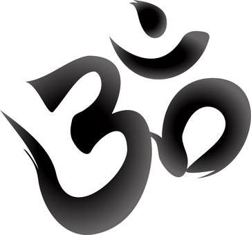 Calligraphy Aum Om Hindu Symbol Black Deva - Aum Png (363x340), Png Download