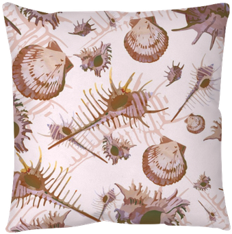 Beige Watercolor Seashells Pattern Floor Pillow • Pixers® - Watercolor Painting (400x400), Png Download