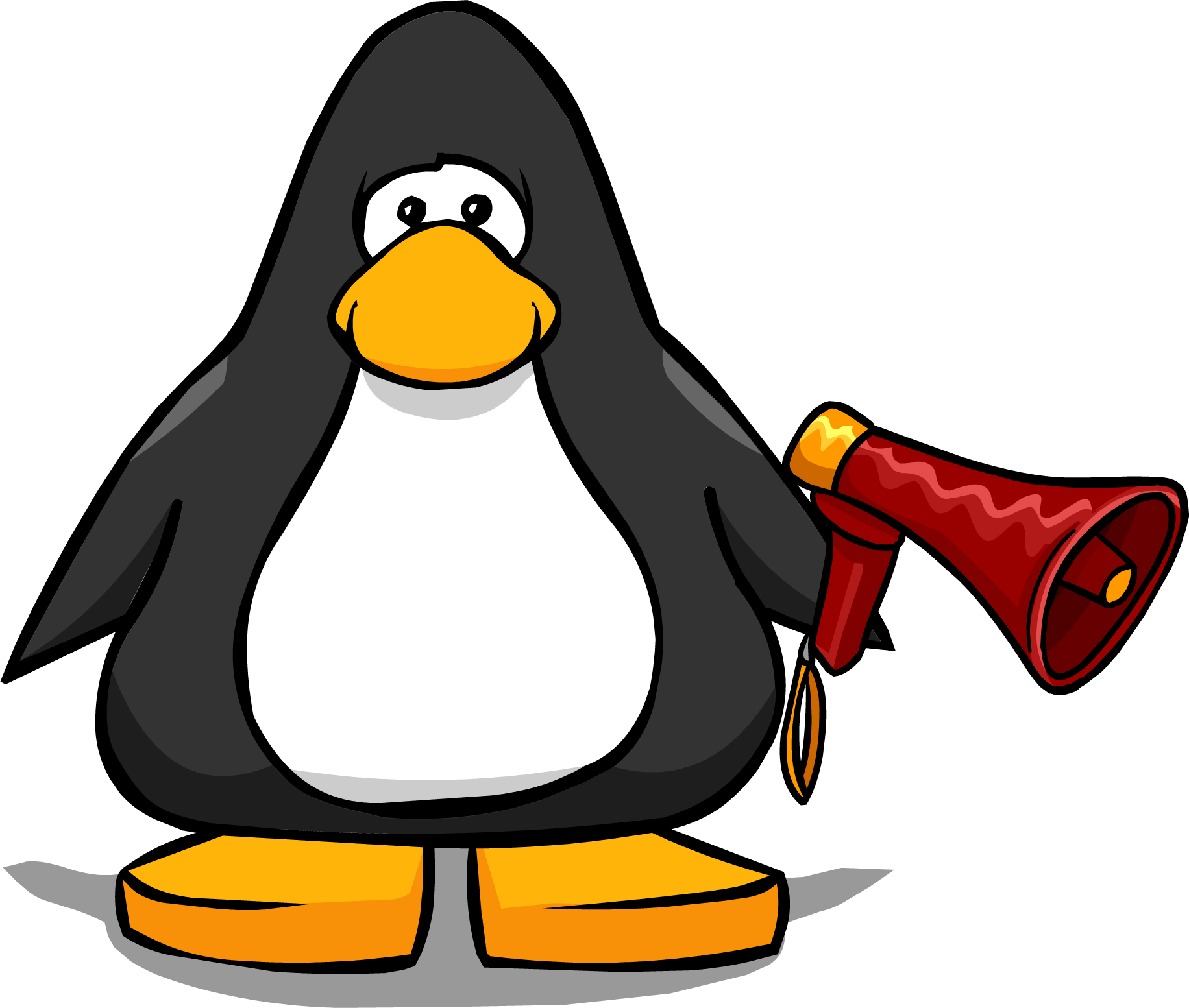 Megaphone Player Card - Penguin With A Horn (1832x1554), Png Download