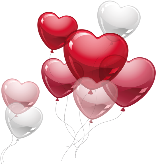 Heart Balloons Png (567x600), Png Download