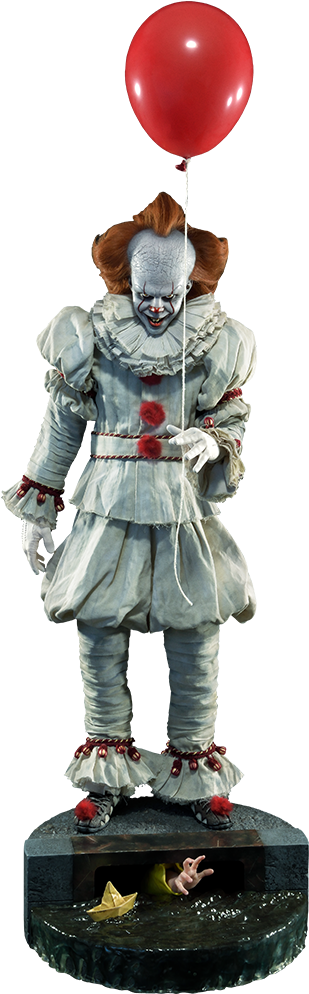 Statue Pennywise 28 Cm (IT) - Têtes Interchangeables Et Ballons - PVC